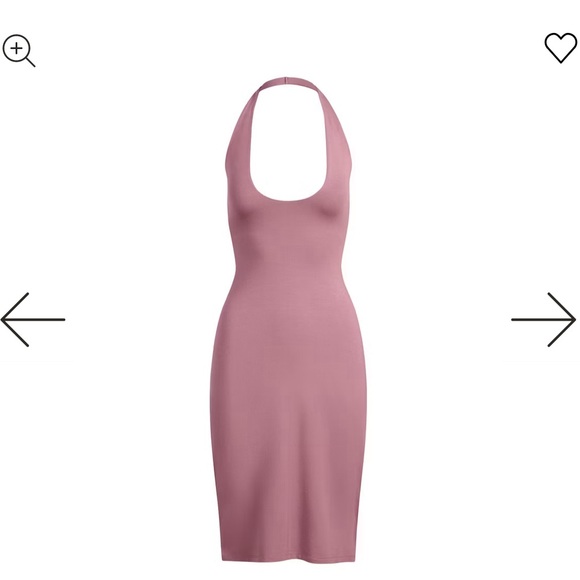 NWT Skims Smooth Layers Plunge Halter Midi Dress Size Large in Rosewood - Picture 4 of 5